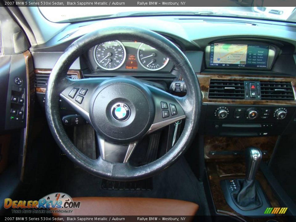 2007 BMW 5 Series 530xi Sedan Black Sapphire Metallic / Auburn Photo #12