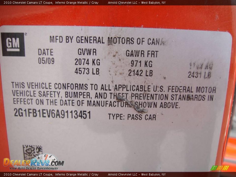 2010 Chevrolet Camaro LT Coupe Inferno Orange Metallic / Gray Photo #17