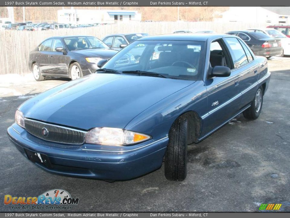 1997 Buick Skylark Custom Sedan Medium Adriatic Blue Metallic / Graphite Photo #1