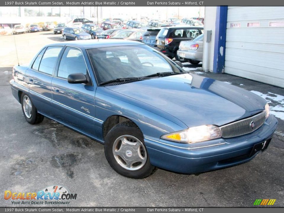 1997 Buick Skylark Custom Sedan Medium Adriatic Blue Metallic / Graphite Photo #3