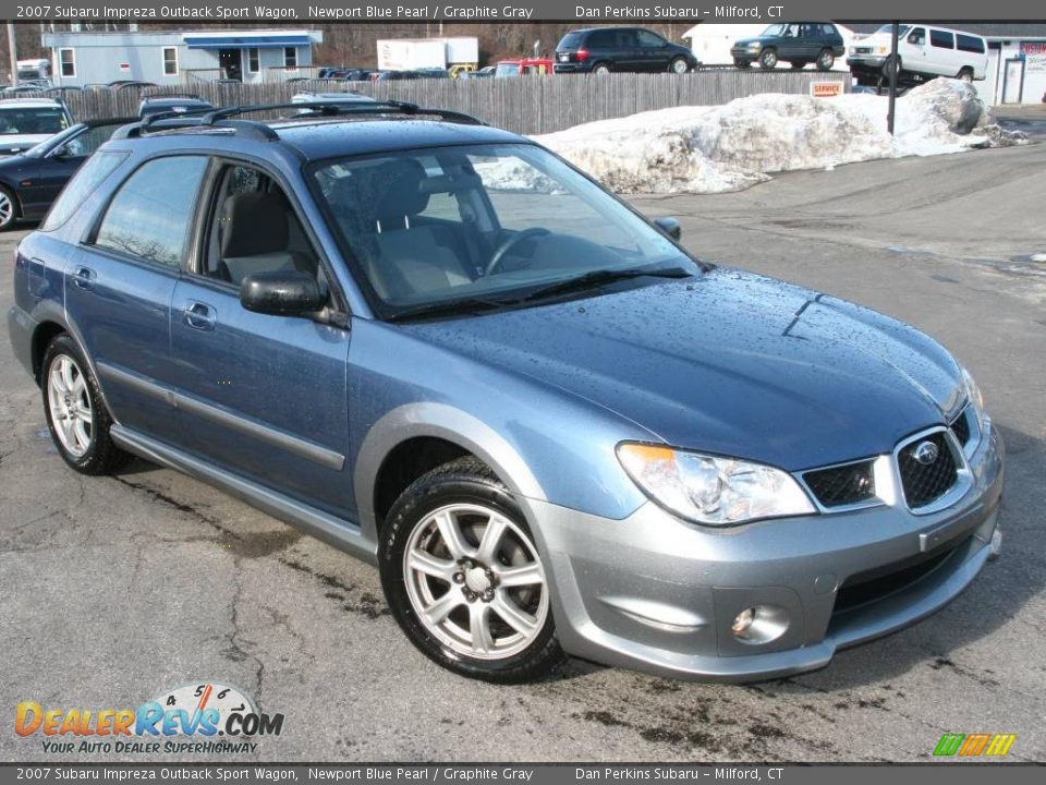 2007 Subaru Impreza Outback Sport Wagon Newport Blue Pearl / Graphite Gray Photo #3