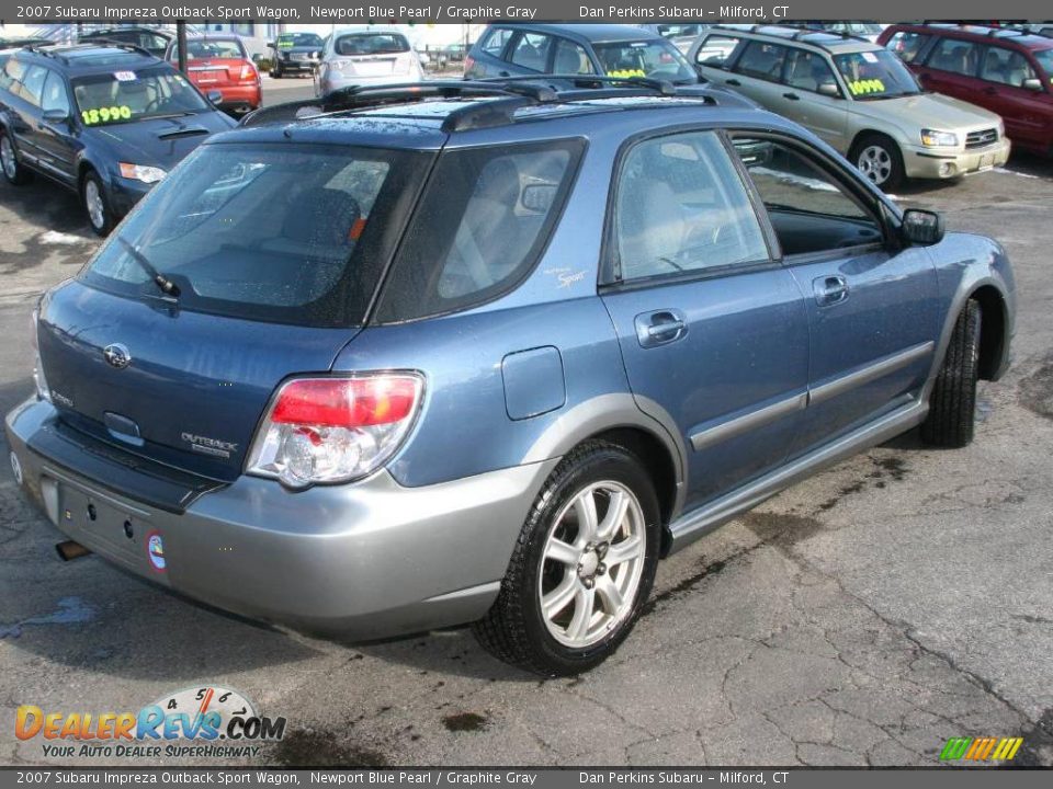 2007 Subaru Impreza Outback Sport Wagon Newport Blue Pearl / Graphite Gray Photo #5