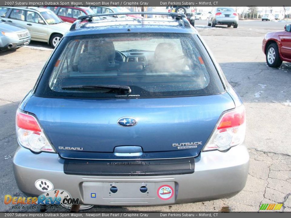 2007 Subaru Impreza Outback Sport Wagon Newport Blue Pearl / Graphite Gray Photo #6