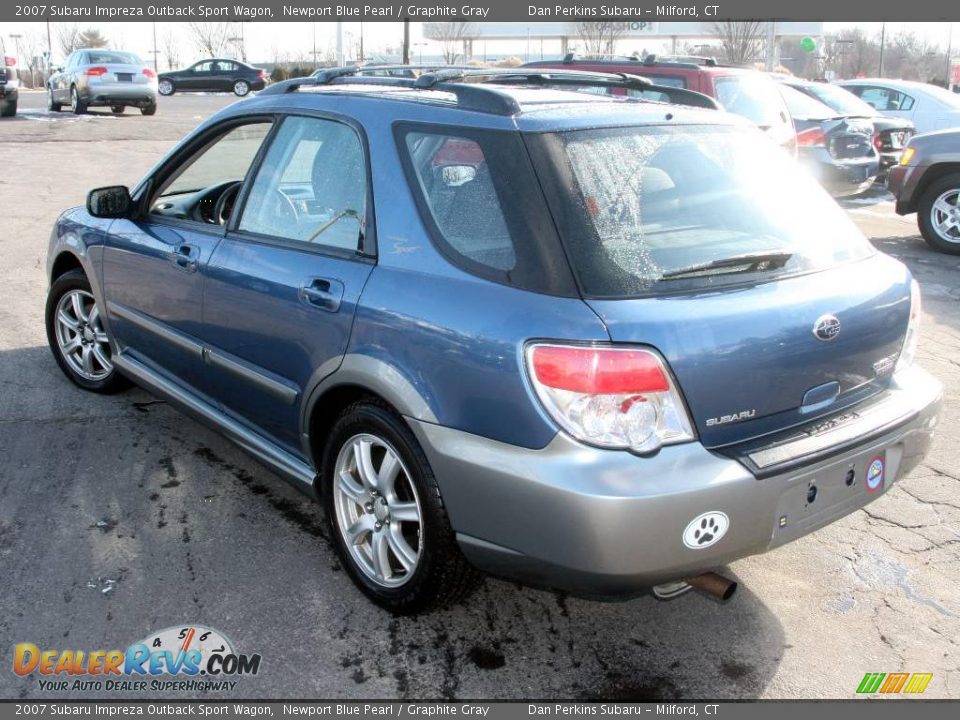 2007 Subaru Impreza Outback Sport Wagon Newport Blue Pearl / Graphite Gray Photo #8