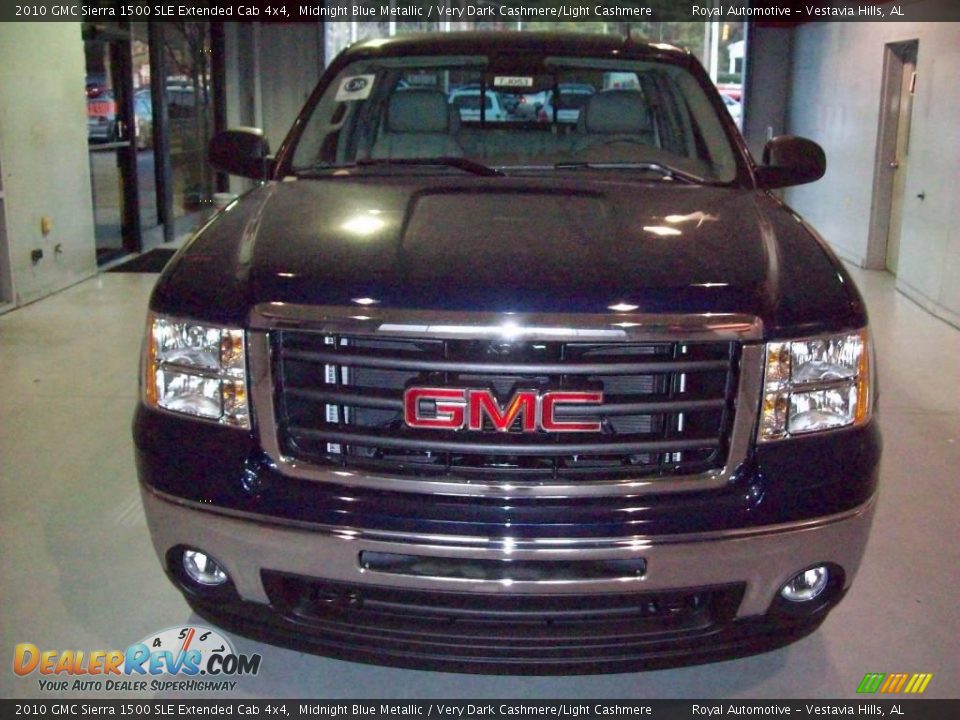 2010 GMC Sierra 1500 SLE Extended Cab 4x4 Midnight Blue Metallic / Very Dark Cashmere/Light Cashmere Photo #2