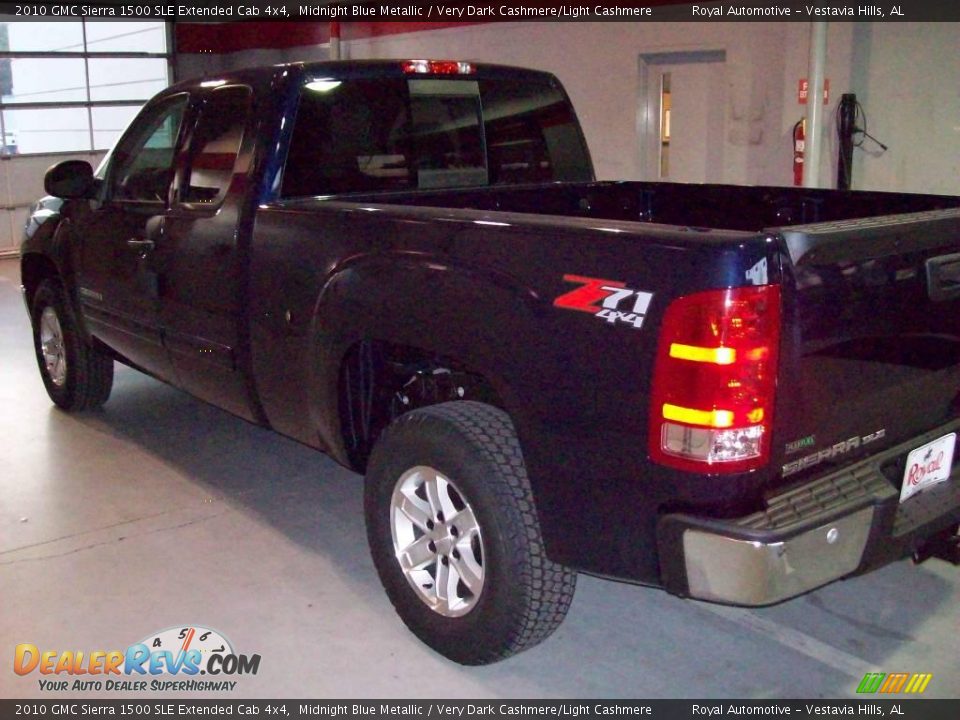 2010 GMC Sierra 1500 SLE Extended Cab 4x4 Midnight Blue Metallic / Very Dark Cashmere/Light Cashmere Photo #4