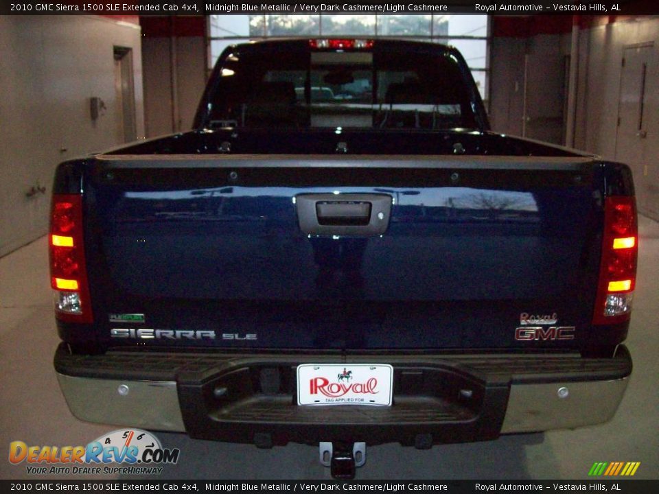 2010 GMC Sierra 1500 SLE Extended Cab 4x4 Midnight Blue Metallic / Very Dark Cashmere/Light Cashmere Photo #5