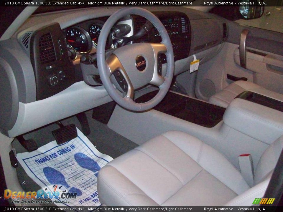 2010 GMC Sierra 1500 SLE Extended Cab 4x4 Midnight Blue Metallic / Very Dark Cashmere/Light Cashmere Photo #9