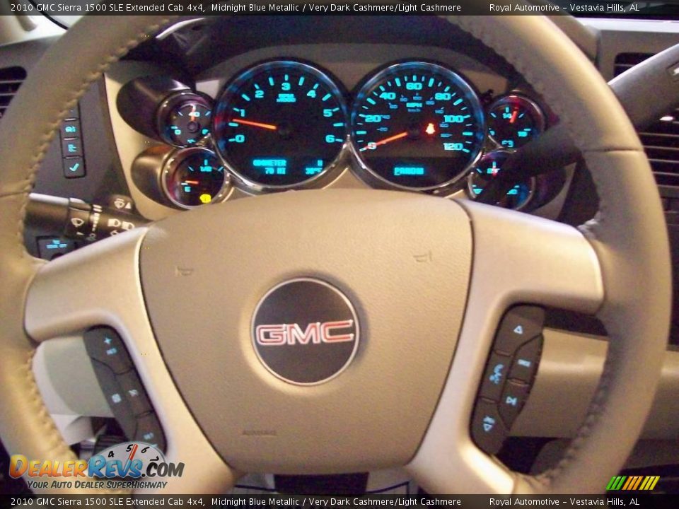 2010 GMC Sierra 1500 SLE Extended Cab 4x4 Midnight Blue Metallic / Very Dark Cashmere/Light Cashmere Photo #10