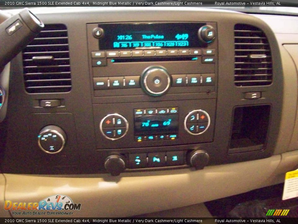 2010 GMC Sierra 1500 SLE Extended Cab 4x4 Midnight Blue Metallic / Very Dark Cashmere/Light Cashmere Photo #11