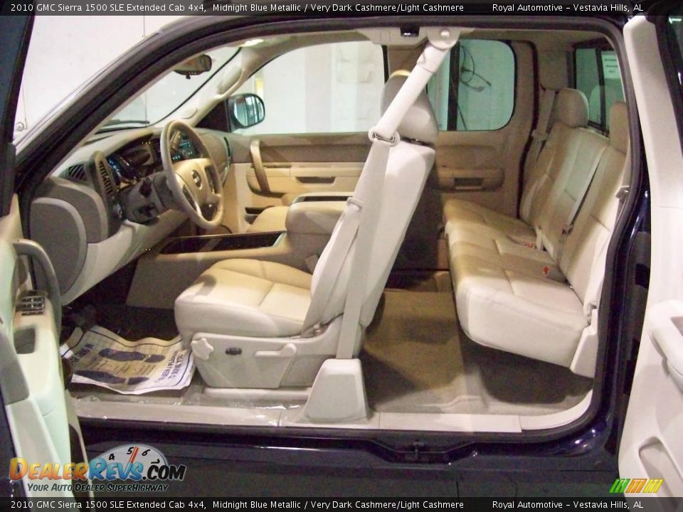 2010 GMC Sierra 1500 SLE Extended Cab 4x4 Midnight Blue Metallic / Very Dark Cashmere/Light Cashmere Photo #13
