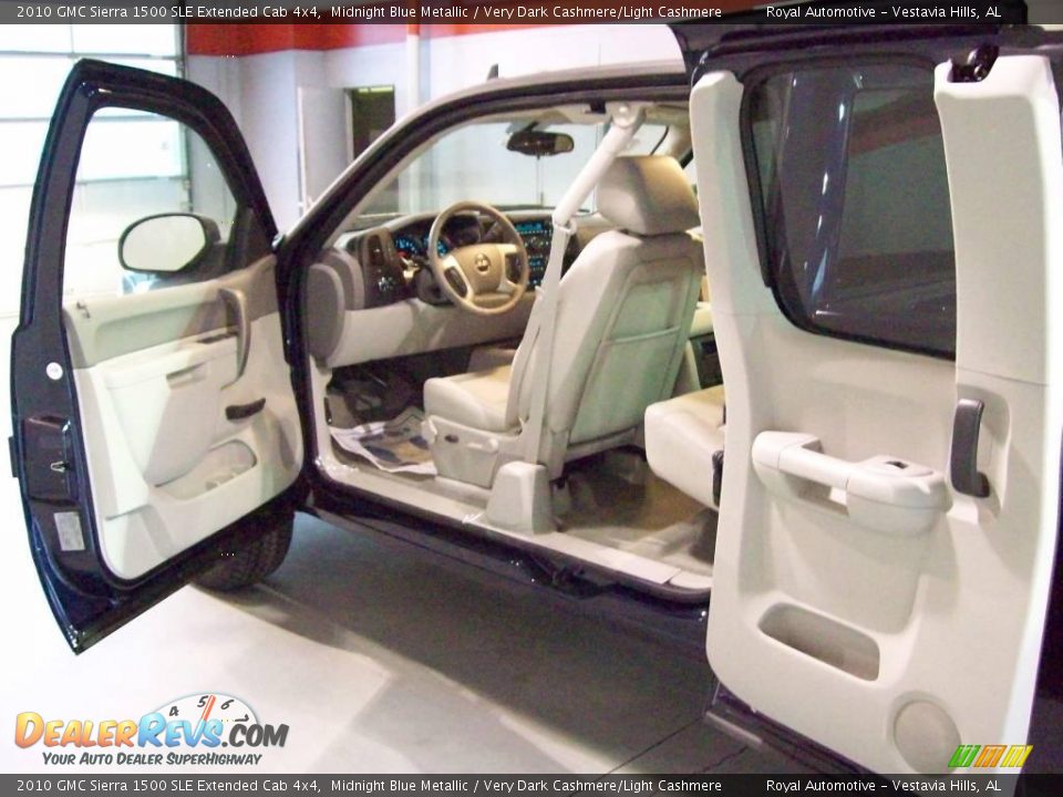 2010 GMC Sierra 1500 SLE Extended Cab 4x4 Midnight Blue Metallic / Very Dark Cashmere/Light Cashmere Photo #14
