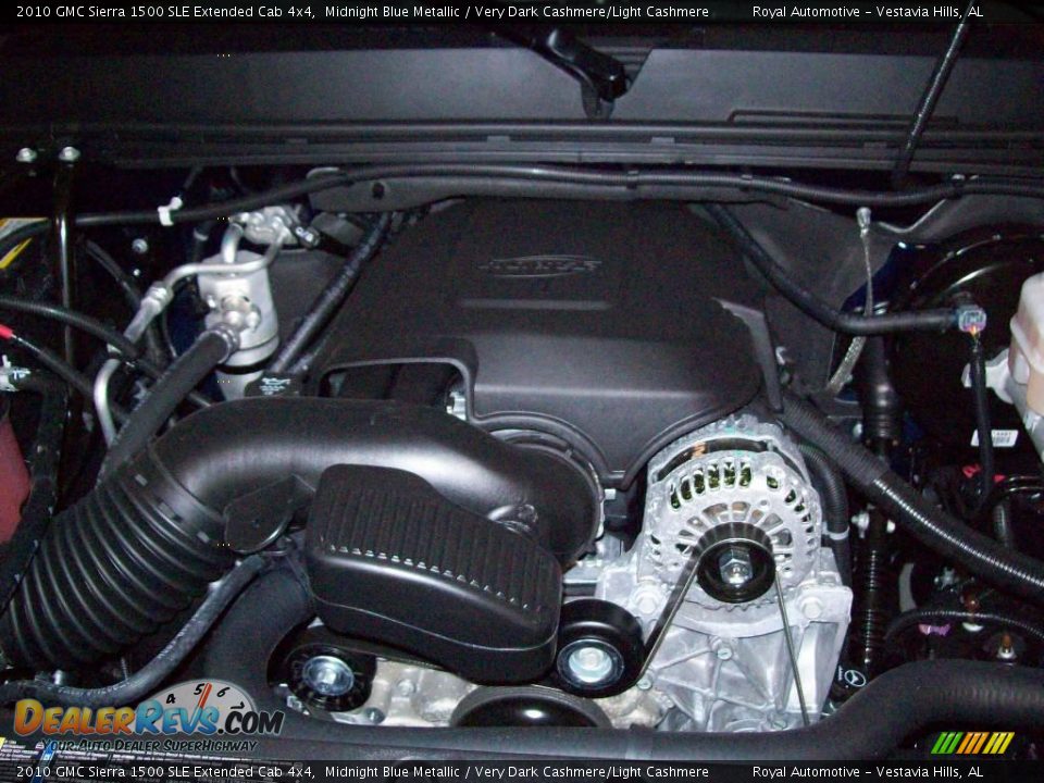 2010 GMC Sierra 1500 SLE Extended Cab 4x4 Midnight Blue Metallic / Very Dark Cashmere/Light Cashmere Photo #16