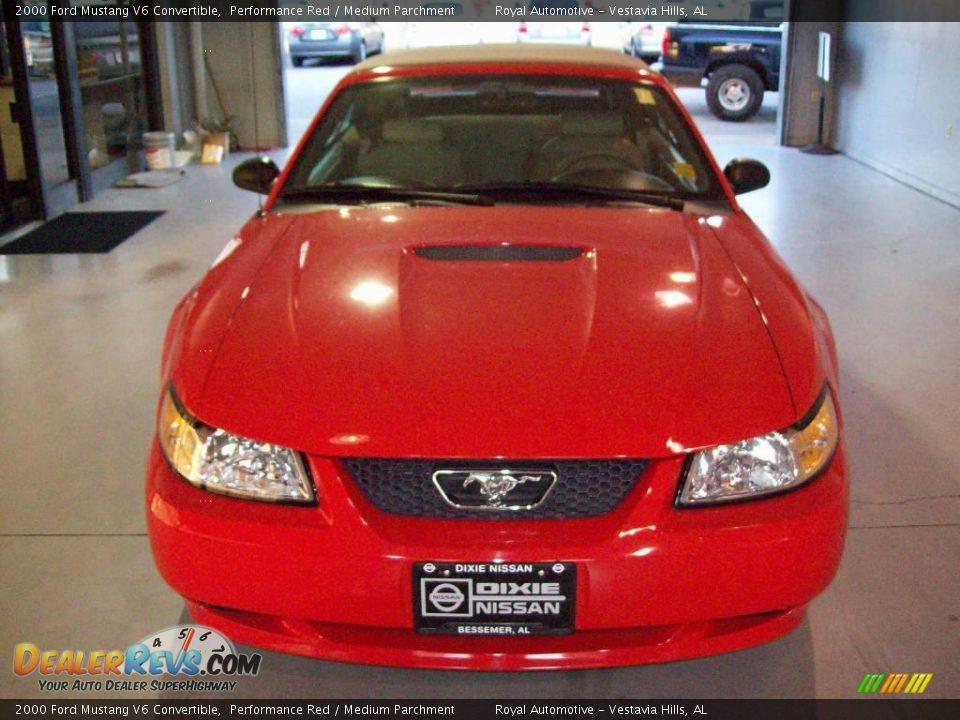 2000 Ford Mustang V6 Convertible Performance Red / Medium Parchment Photo #2