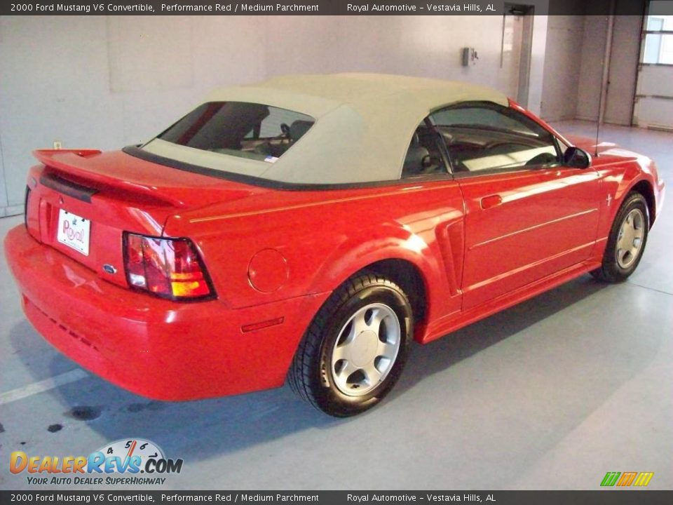 2000 Ford Mustang V6 Convertible Performance Red / Medium Parchment Photo #6