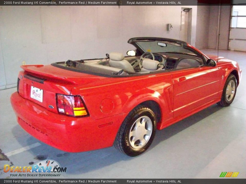 2000 Ford Mustang V6 Convertible Performance Red / Medium Parchment Photo #12