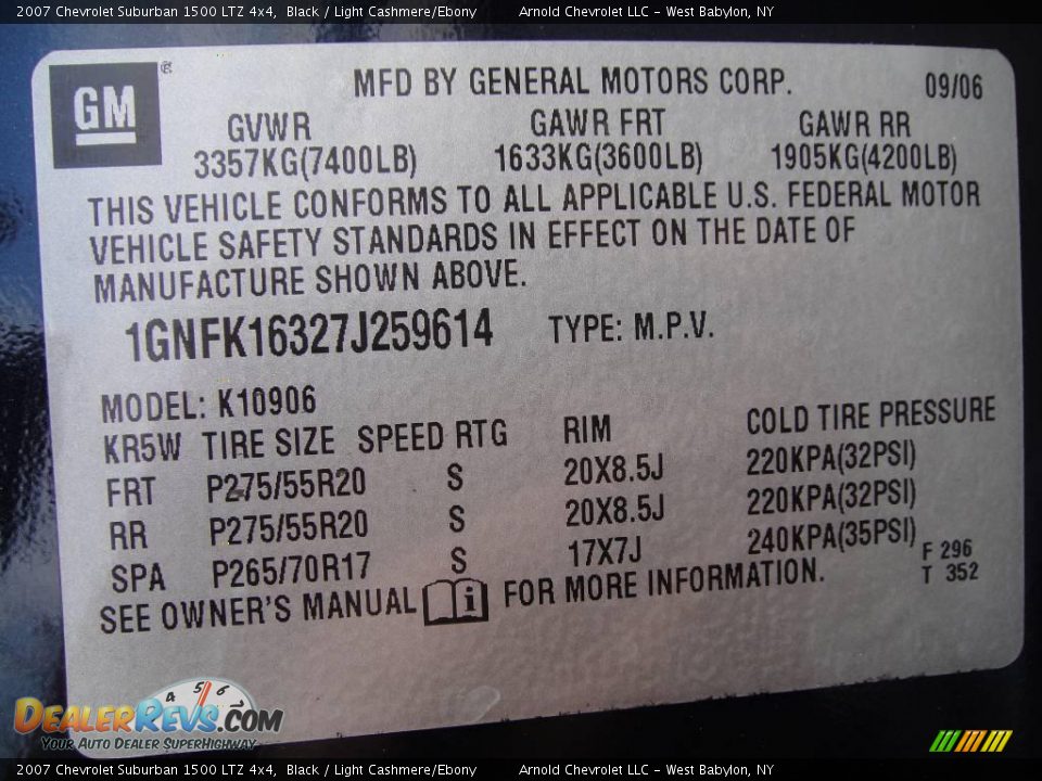 2007 Chevrolet Suburban 1500 LTZ 4x4 Black / Light Cashmere/Ebony Photo #17