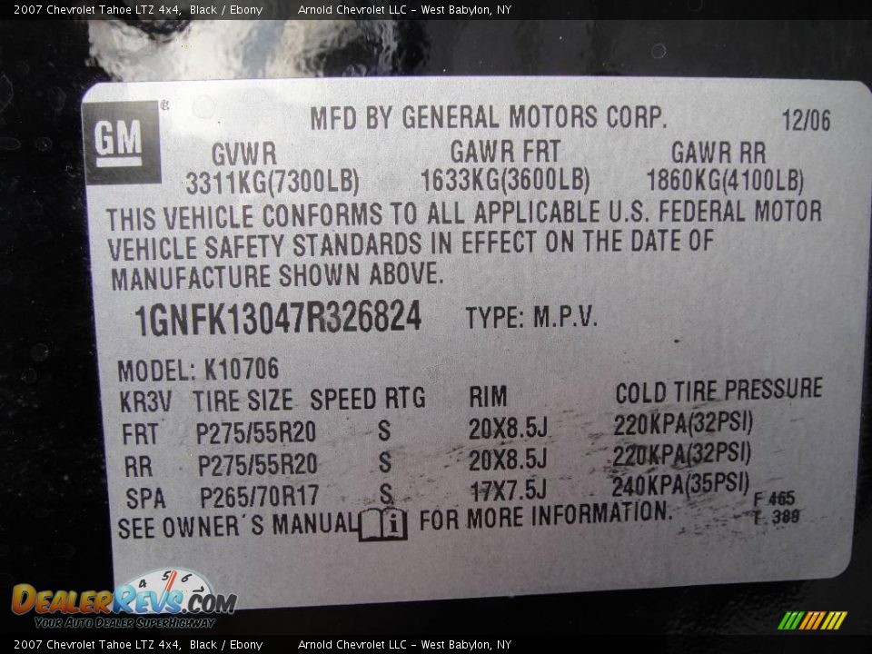 2007 Chevrolet Tahoe LTZ 4x4 Black / Ebony Photo #16