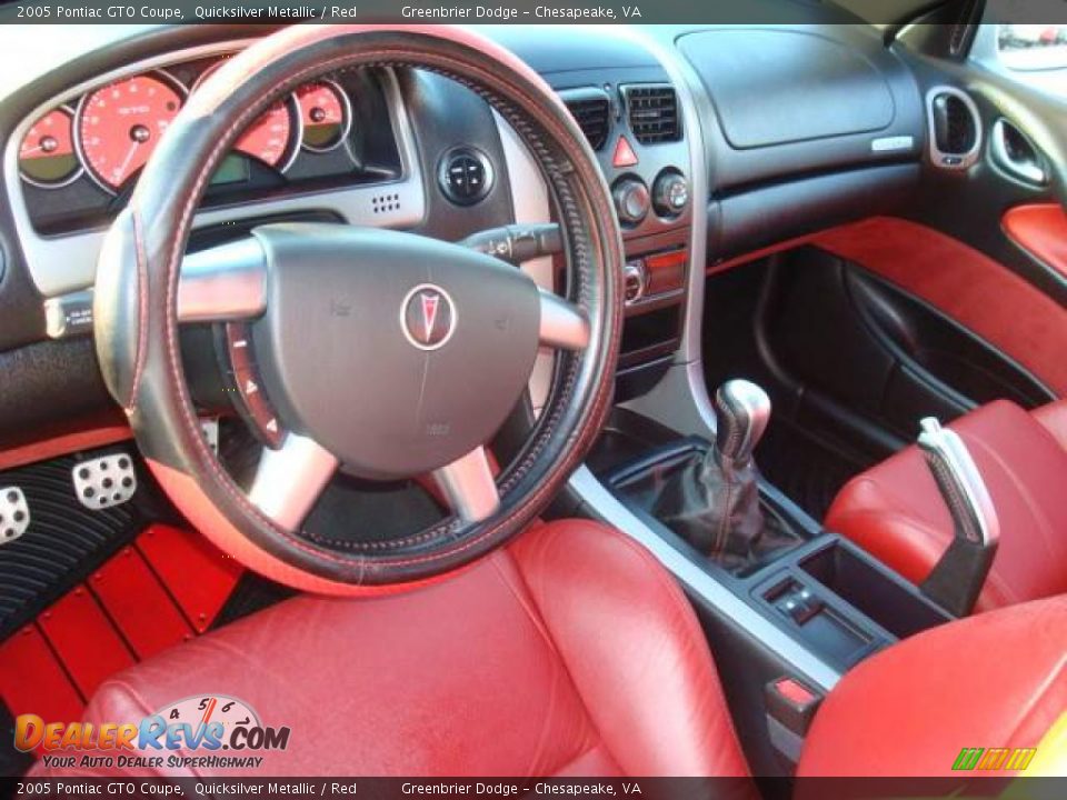 2005 Pontiac GTO Coupe Quicksilver Metallic / Red Photo #13