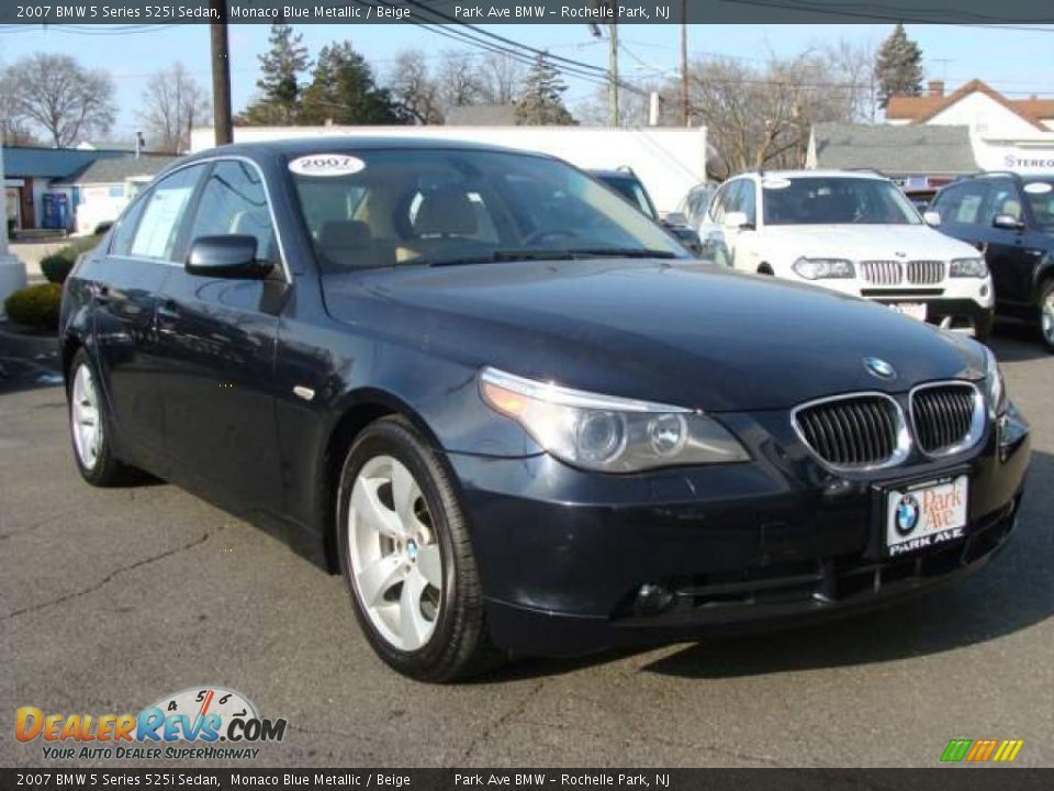 2007 BMW 5 Series 525i Sedan Monaco Blue Metallic / Beige Photo #2