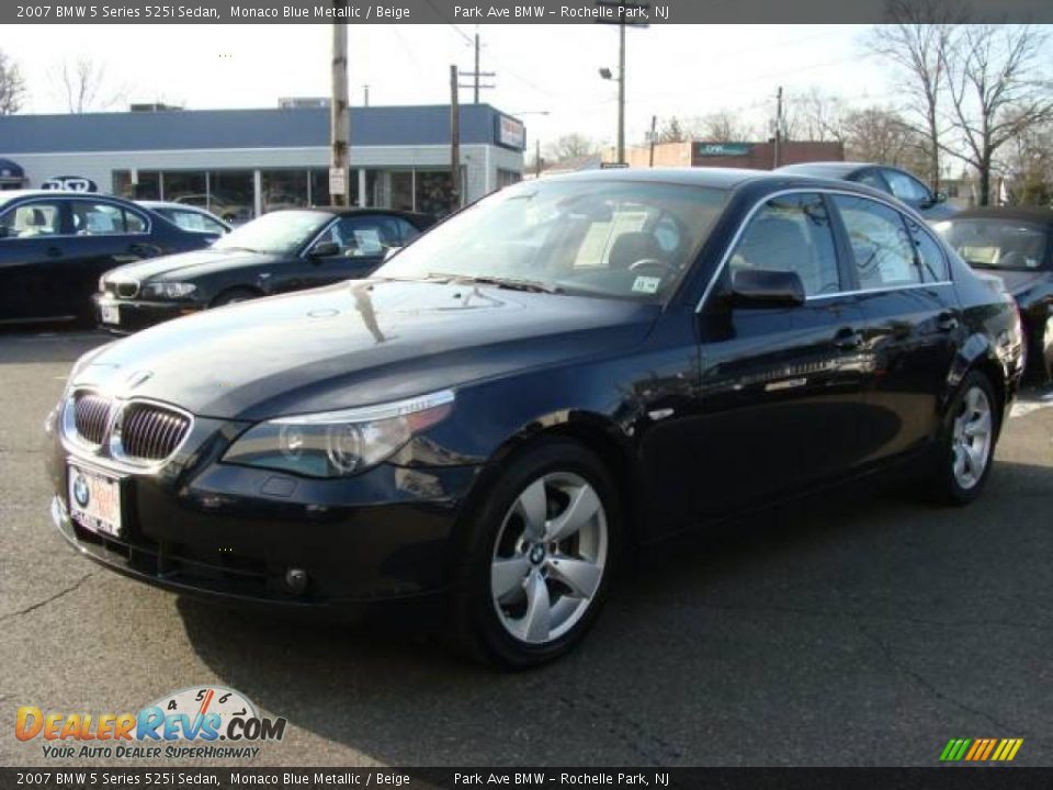 2007 BMW 5 Series 525i Sedan Monaco Blue Metallic / Beige Photo #4