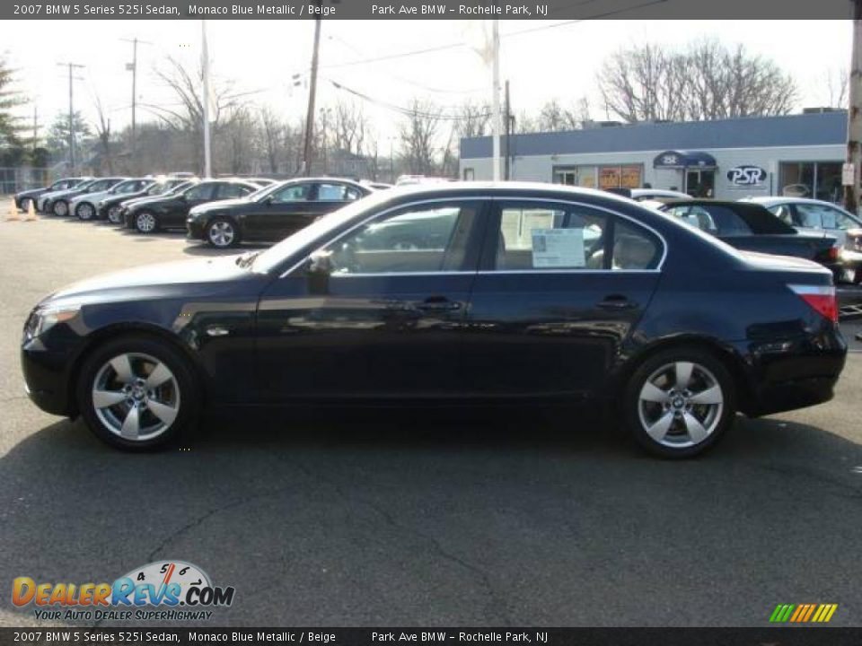 2007 BMW 5 Series 525i Sedan Monaco Blue Metallic / Beige Photo #5