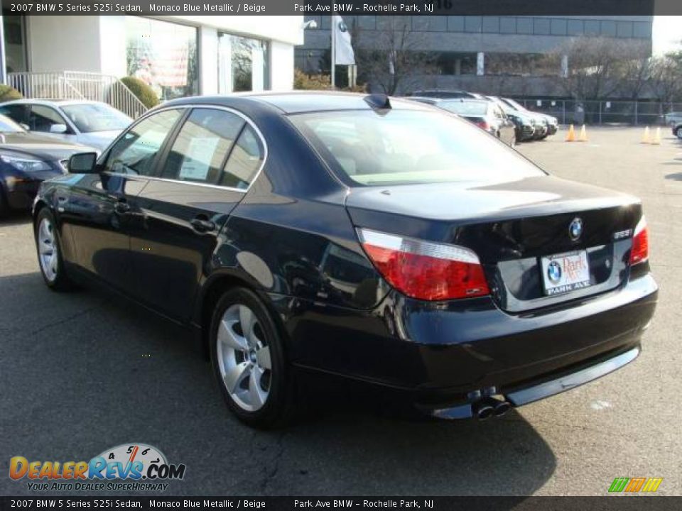 2007 BMW 5 Series 525i Sedan Monaco Blue Metallic / Beige Photo #6