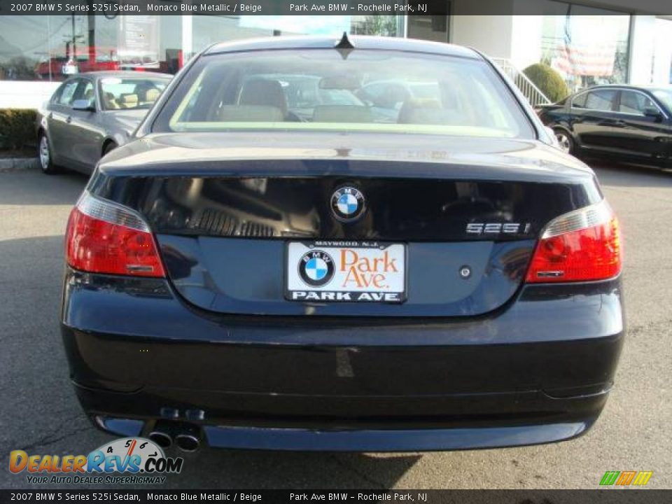 2007 BMW 5 Series 525i Sedan Monaco Blue Metallic / Beige Photo #7