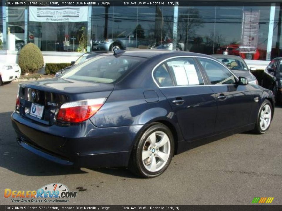 2007 BMW 5 Series 525i Sedan Monaco Blue Metallic / Beige Photo #8
