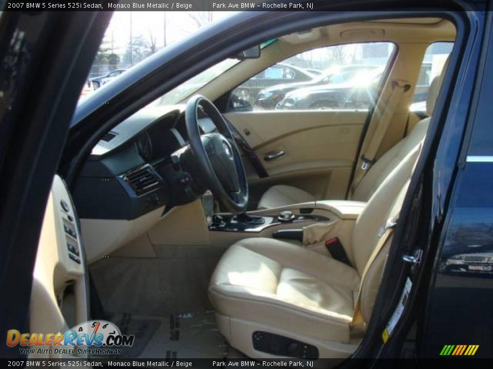 2007 BMW 5 Series 525i Sedan Monaco Blue Metallic / Beige Photo #10