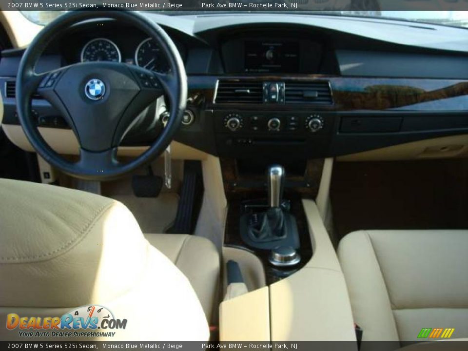 2007 BMW 5 Series 525i Sedan Monaco Blue Metallic / Beige Photo #12