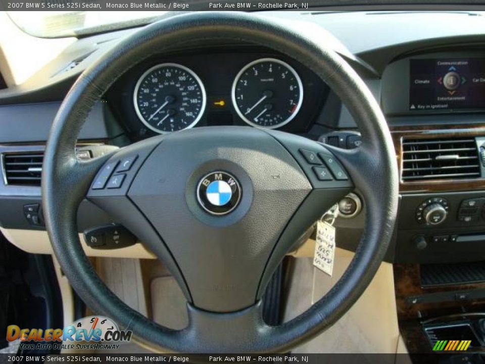 2007 BMW 5 Series 525i Sedan Monaco Blue Metallic / Beige Photo #13