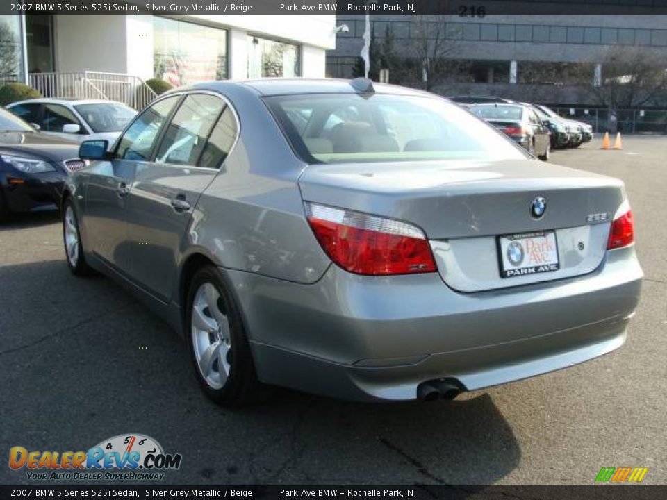 2007 BMW 5 Series 525i Sedan Silver Grey Metallic / Beige Photo #6