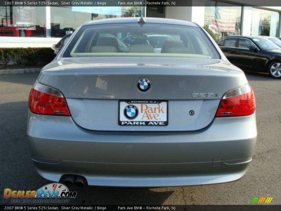 2007 BMW 5 Series 525i Sedan Silver Grey Metallic / Beige Photo #7