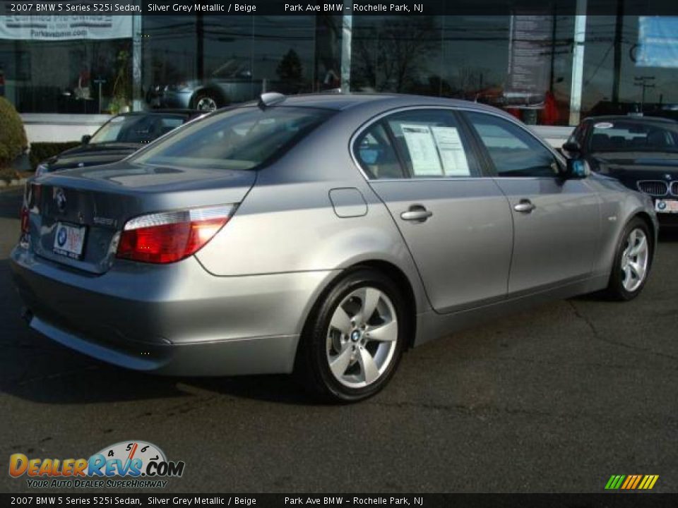 2007 BMW 5 Series 525i Sedan Silver Grey Metallic / Beige Photo #8