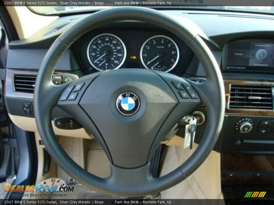 2007 BMW 5 Series 525i Sedan Silver Grey Metallic / Beige Photo #13