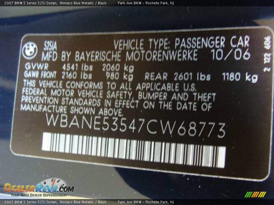 2007 BMW 5 Series 525i Sedan Monaco Blue Metallic / Black Photo #26