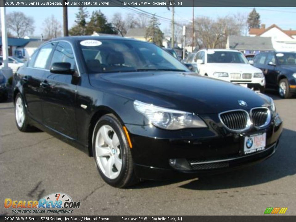 2008 BMW 5 Series 528i Sedan Jet Black / Natural Brown Photo #2