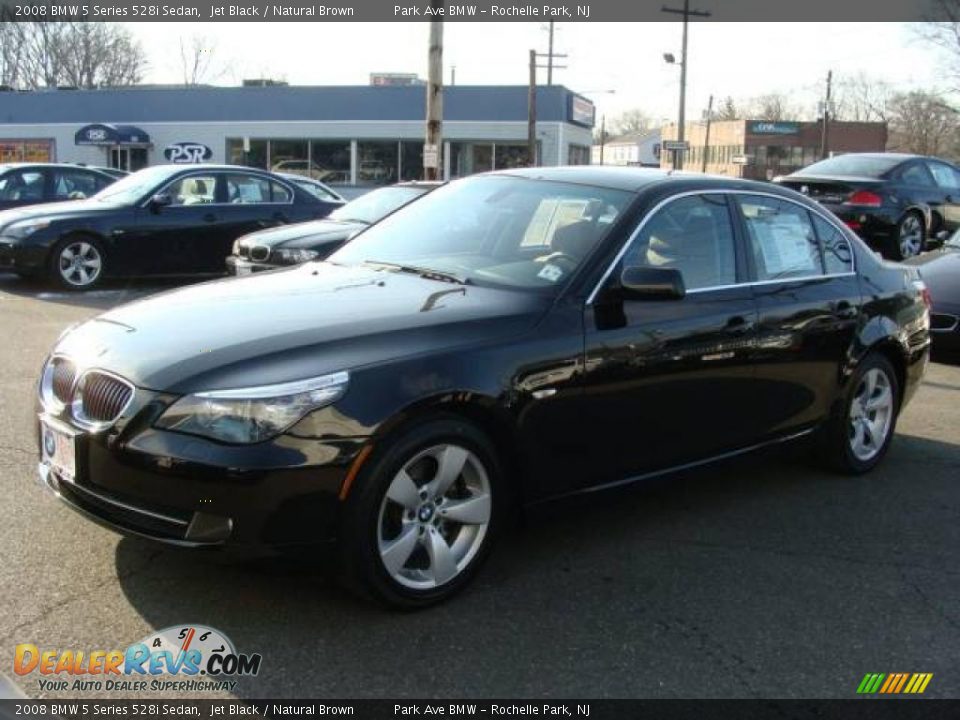 2008 BMW 5 Series 528i Sedan Jet Black / Natural Brown Photo #4