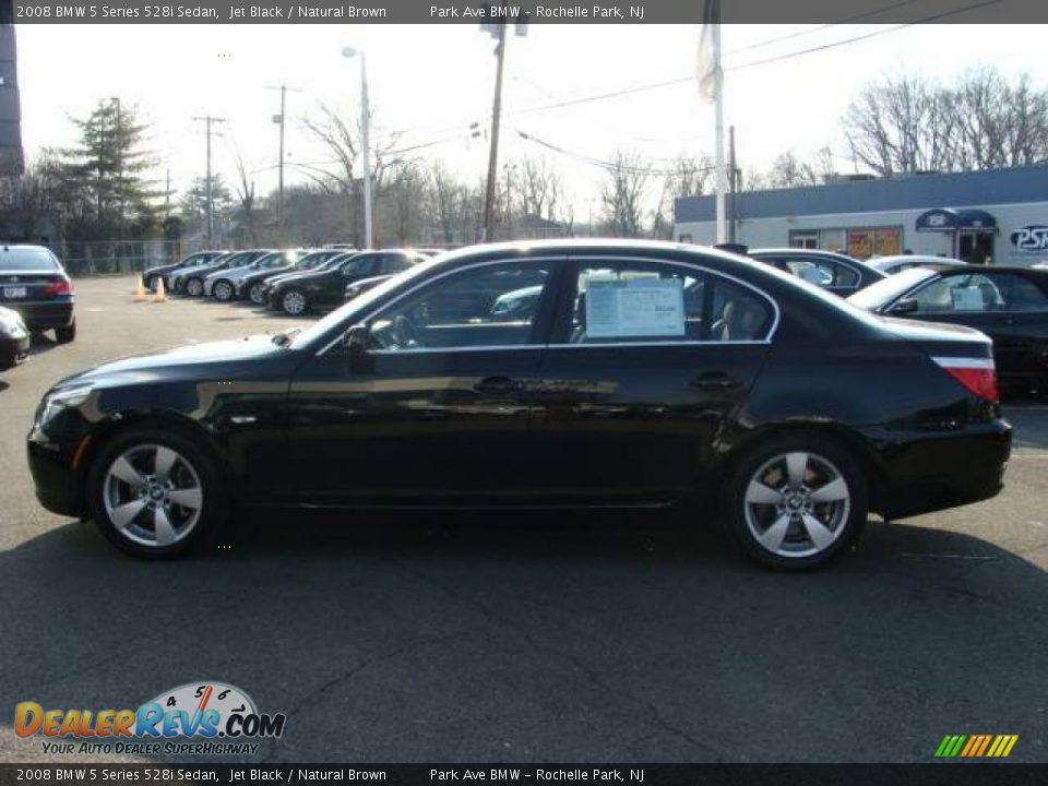 2008 BMW 5 Series 528i Sedan Jet Black / Natural Brown Photo #5