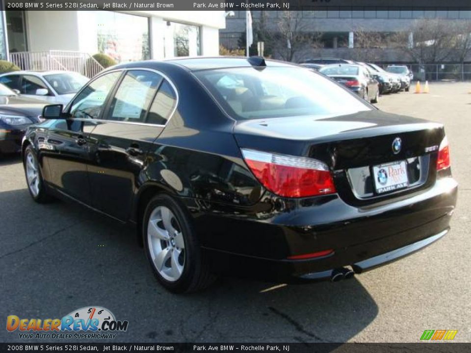 2008 BMW 5 Series 528i Sedan Jet Black / Natural Brown Photo #6