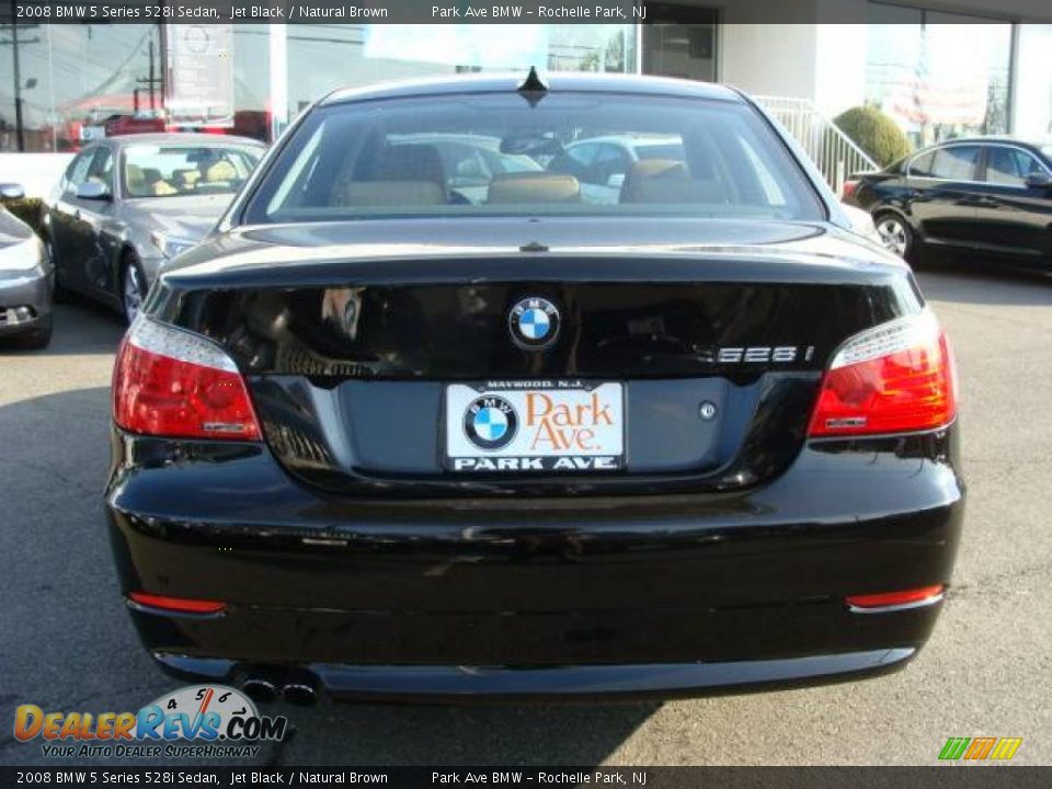 2008 BMW 5 Series 528i Sedan Jet Black / Natural Brown Photo #7