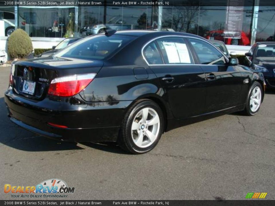 2008 BMW 5 Series 528i Sedan Jet Black / Natural Brown Photo #8