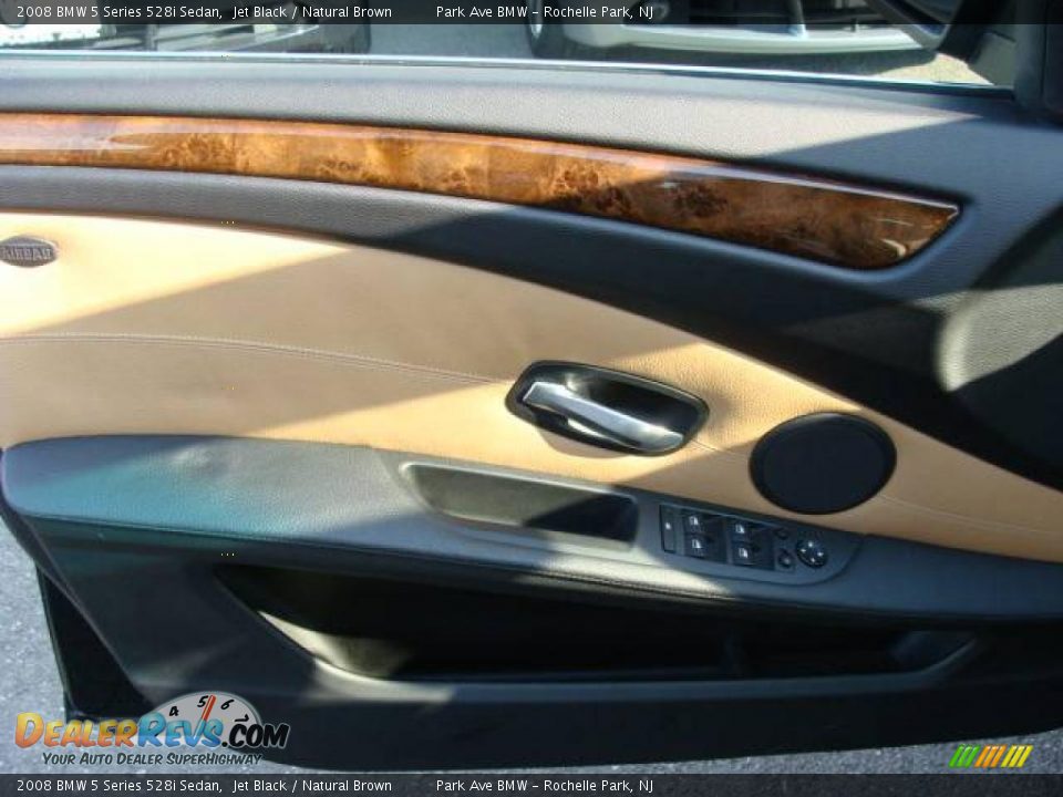 2008 BMW 5 Series 528i Sedan Jet Black / Natural Brown Photo #9