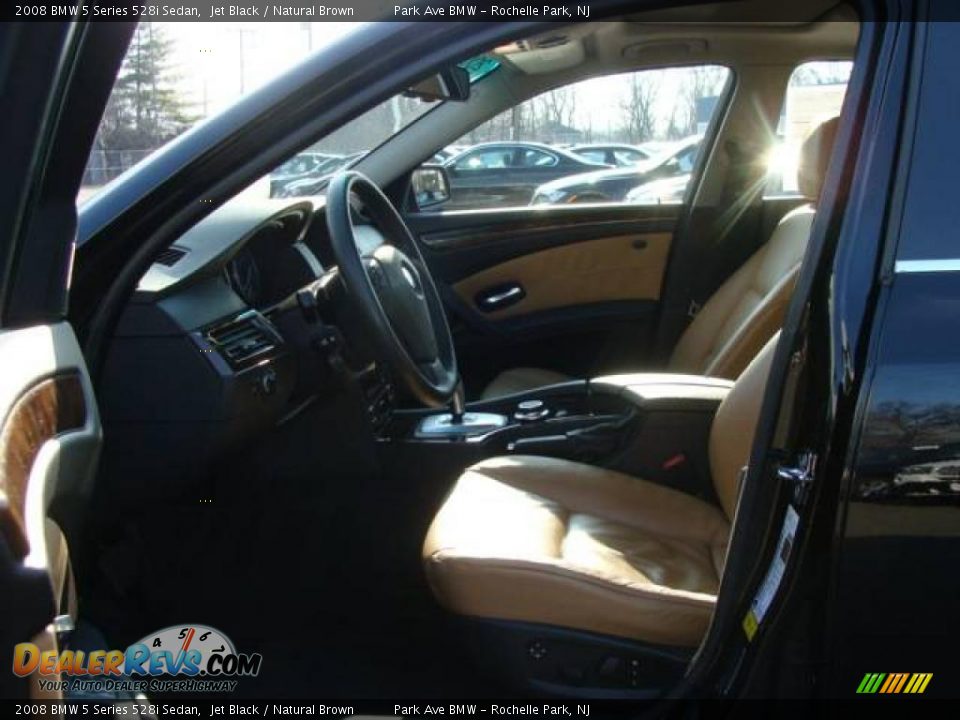 2008 BMW 5 Series 528i Sedan Jet Black / Natural Brown Photo #10