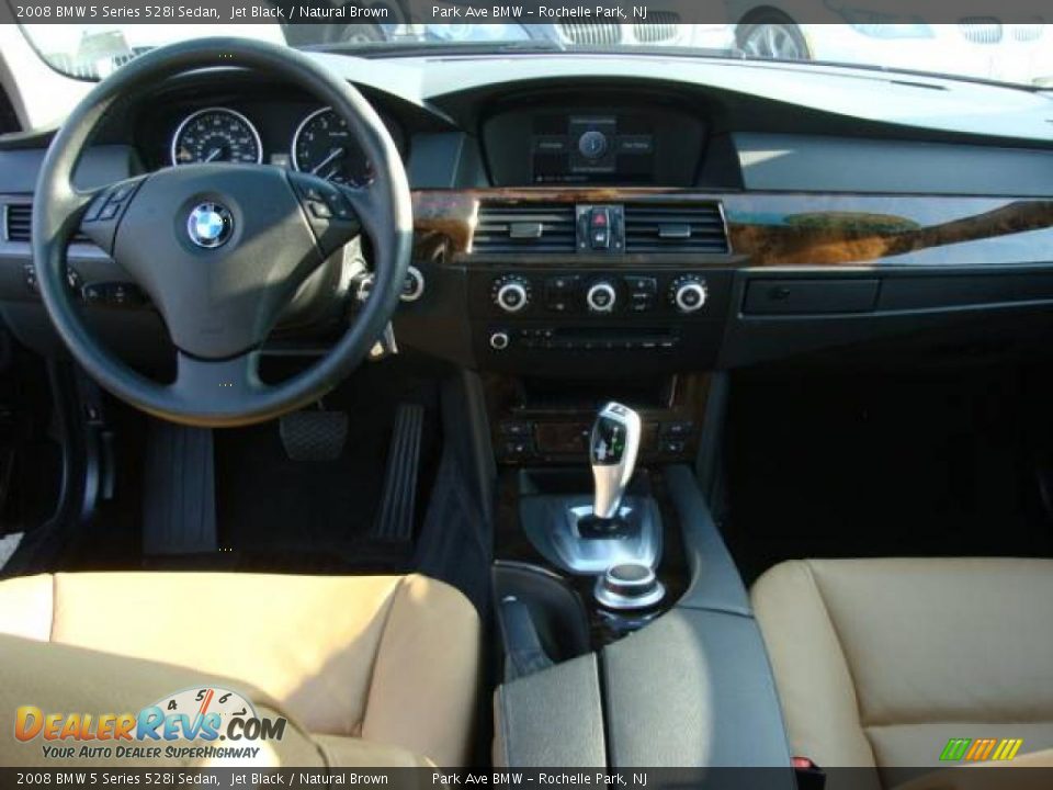 2008 BMW 5 Series 528i Sedan Jet Black / Natural Brown Photo #12