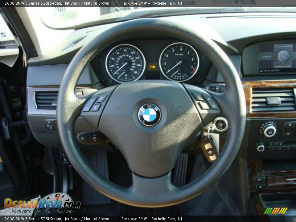 2008 BMW 5 Series 528i Sedan Jet Black / Natural Brown Photo #13