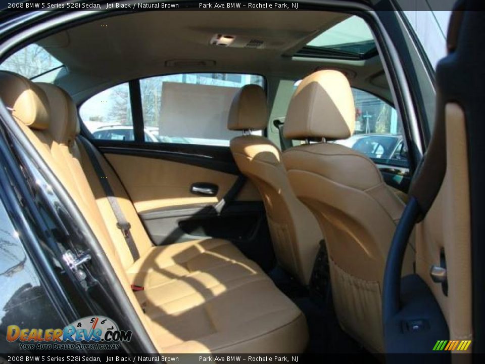 2008 BMW 5 Series 528i Sedan Jet Black / Natural Brown Photo #20