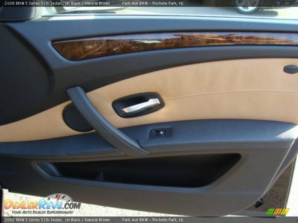 2008 BMW 5 Series 528i Sedan Jet Black / Natural Brown Photo #21