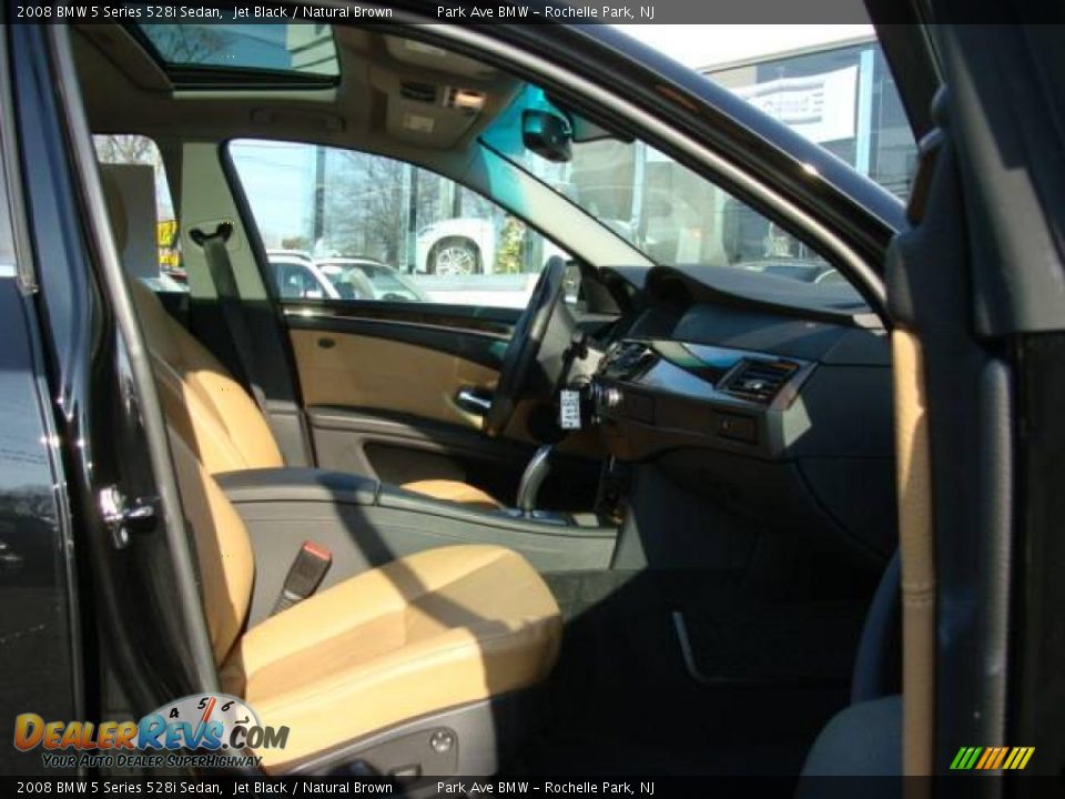 2008 BMW 5 Series 528i Sedan Jet Black / Natural Brown Photo #22
